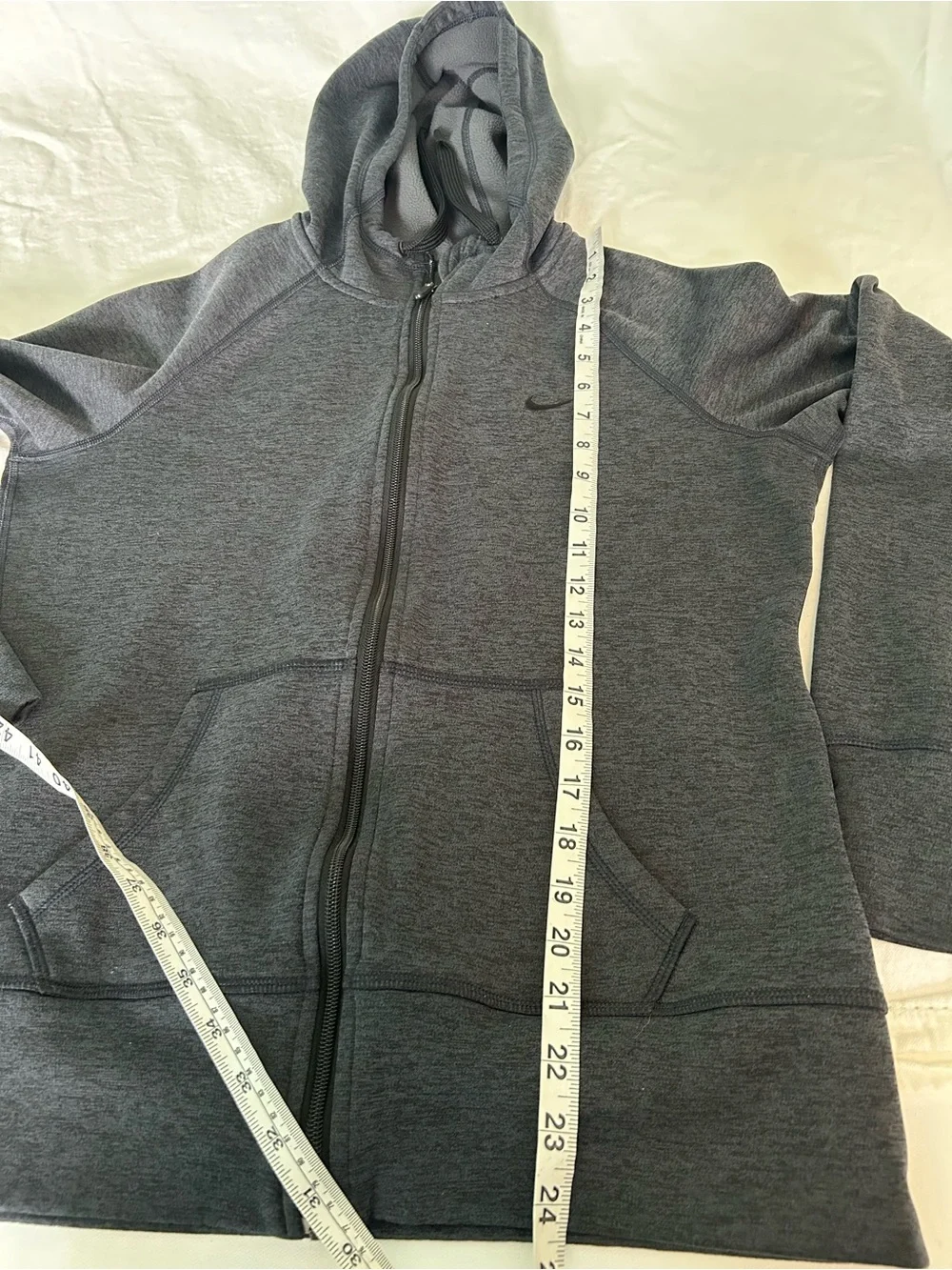 Nike Therma-Fit Charcoal Grey Mens Zip Up Hoodie Medium